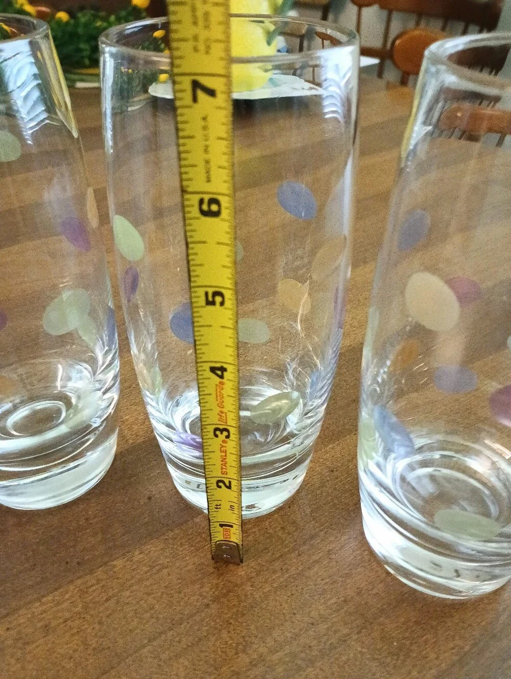 NWOT Set of 4 Pastel Polkadot Tea/Water Glasses